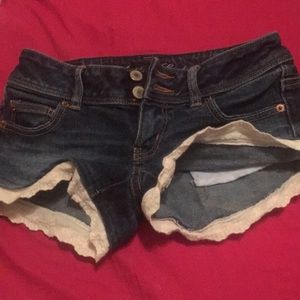 Blue jean short shorts